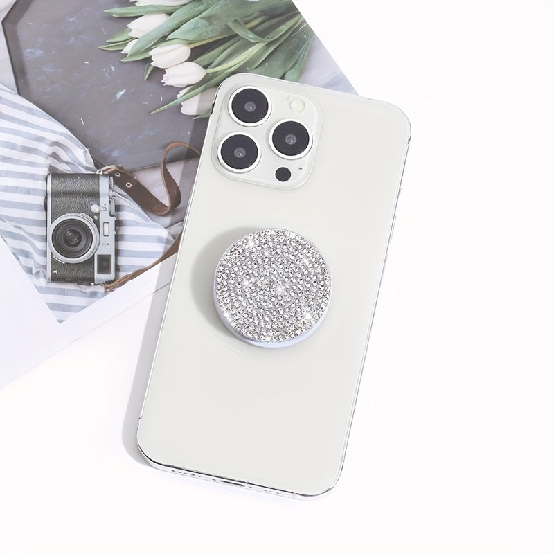 A Sparkling Diamond Phone Pull-Out Stand, a Creative And Colorful Foldable Phone Holder, Perfect for Lazy Users And an Ideal Gift for Holidays.