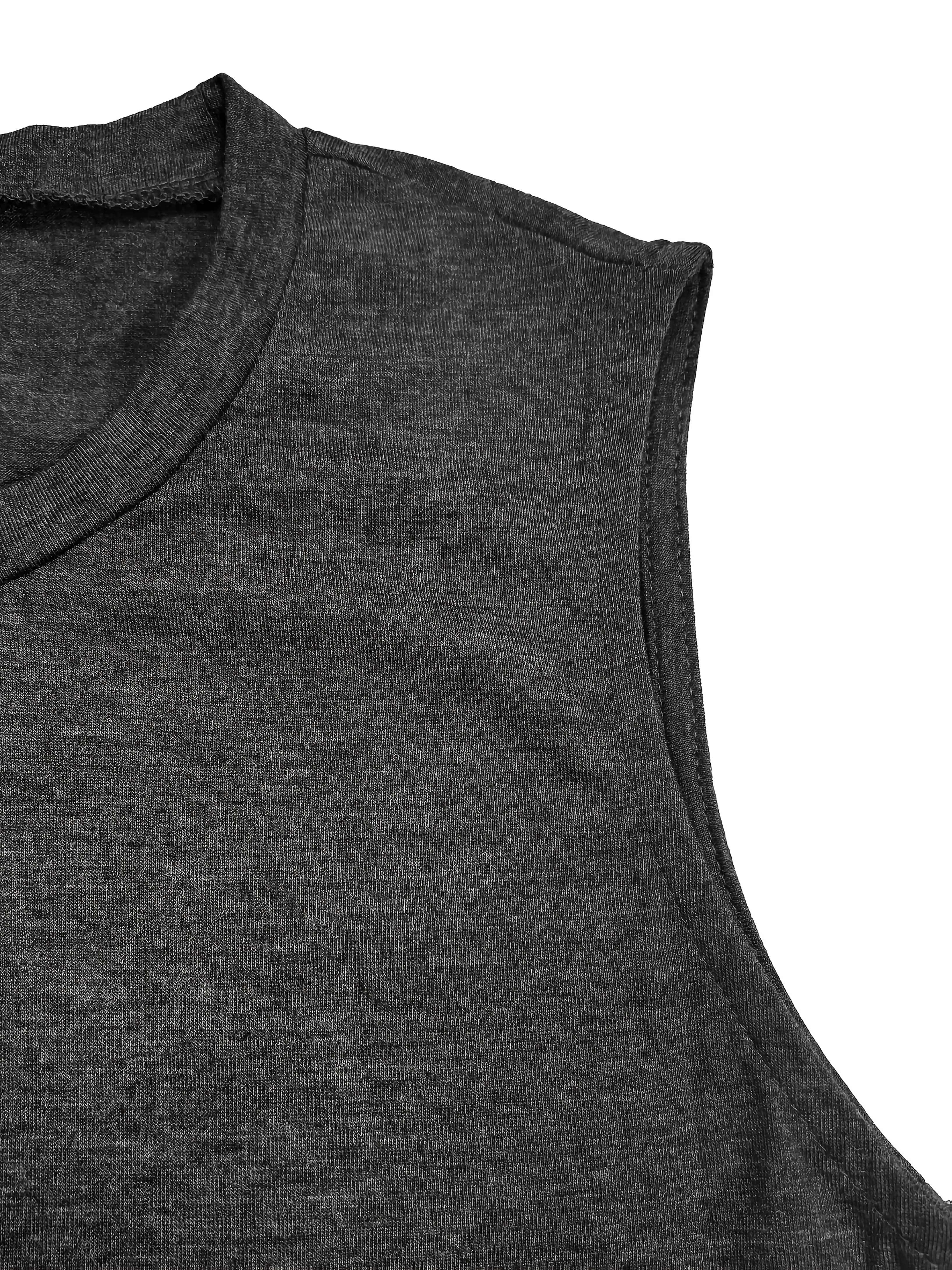 Seaside Beach Vacation Travel Pattern Print Crew Neck Vest, Casual Spring Summer Loose Fashion Cheap Affordable Tank Top, Women'S Clothing
