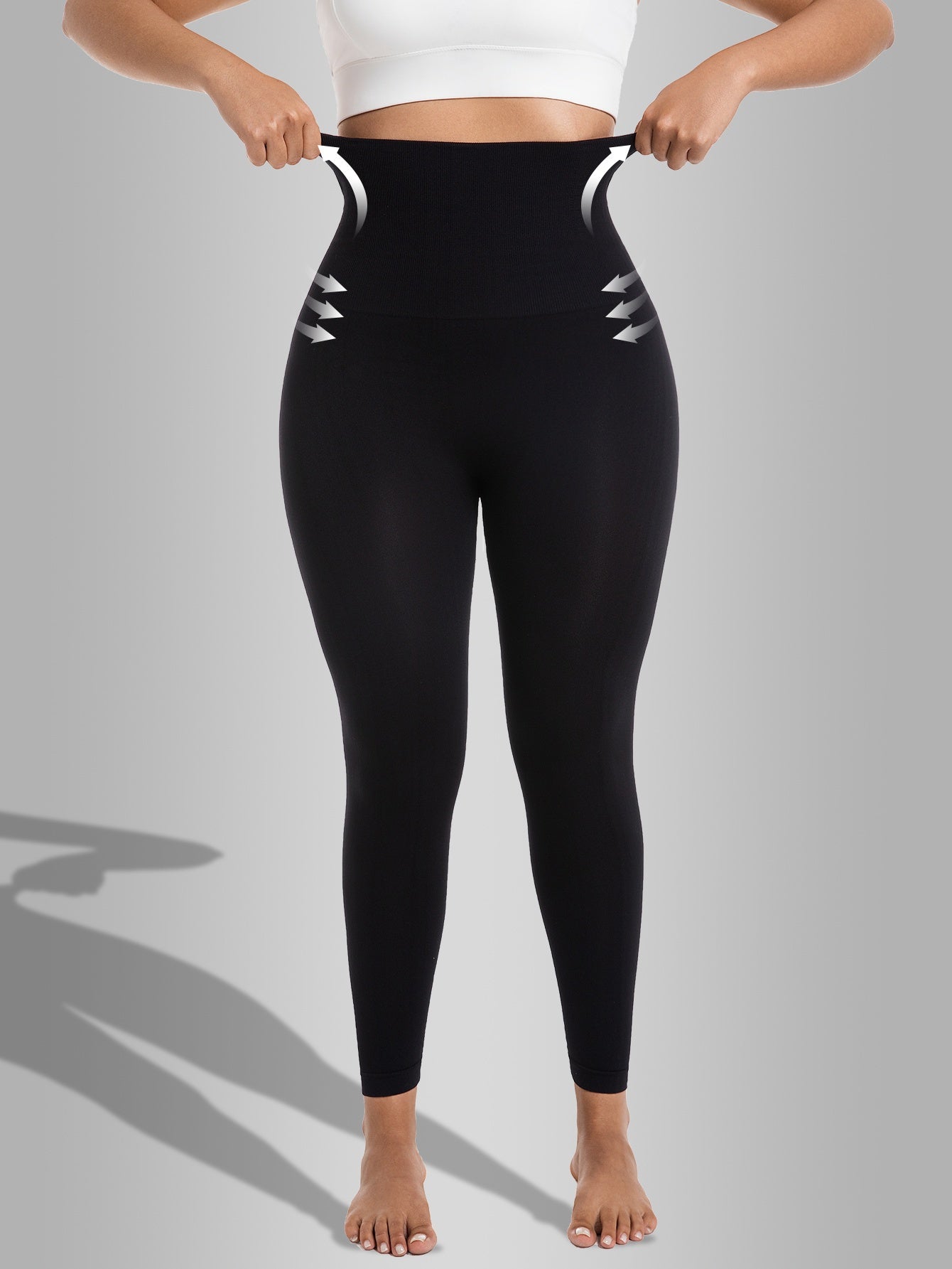 Women's High-Waisted Tummy Control Yoga Pants - Slimming Black Leggings for Fitness & Casual Wear, Stretchy & Supportive Design for All-Day Comfort