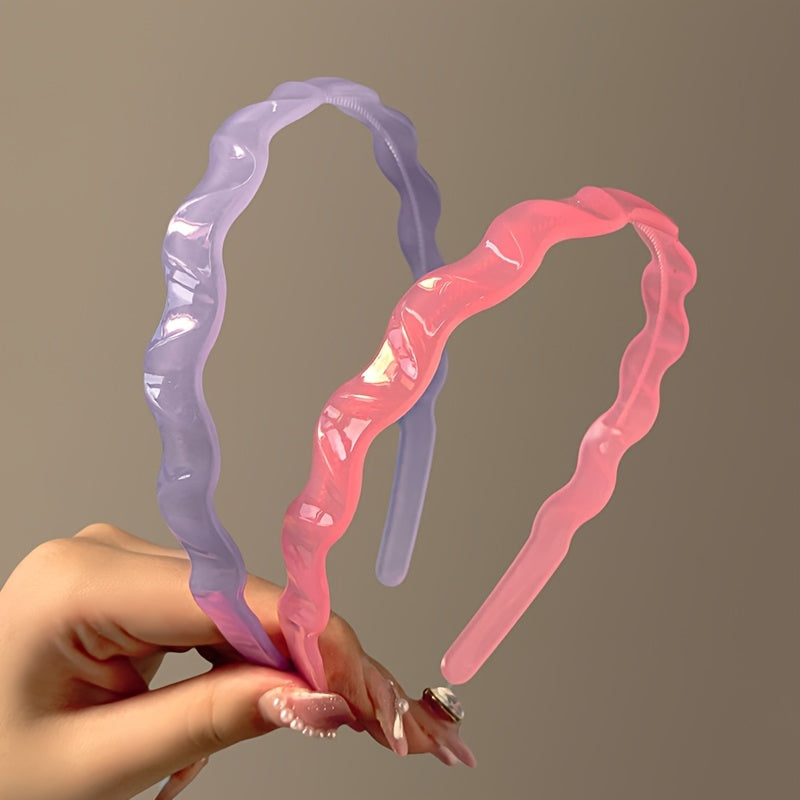 Hairband for Women in Jelly Color, Face Washing, Hair Pressing, Teeth, Waves, Anti-slip Headband, Women's Outing, Versatile Hair Clip, Temperament Headwear