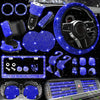 27pcs Bling Car Accessories Set for Women, Bling Steering Wheel Covers Universal Fit 15 Inch, Bling License Plate Frame, Bling Car Phone Holder, Bling Car Coasters, Bling Car Fast Charger, Bling Valve Caps