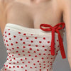 Y2K-Inspired Chic Mesh Panel Bowknot Crop Top - Summer Fashion Tube Shirt for Women, Breathable Polyester Blend, Machine Washable