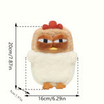 1pc Cartoon Chicken Plush Crossbody Phone Messenger Bag - Polyester, Animal Print, Soft, Lightweight, Detachable Strap, Zip Closure, Versatile Fashion Accessory for Women