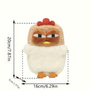 1pc Cartoon Chicken Plush Crossbody Phone Messenger Bag - Polyester, Animal Print, Soft, Lightweight, Detachable Strap, Zip Closure, Versatile Fashion Accessory for Women