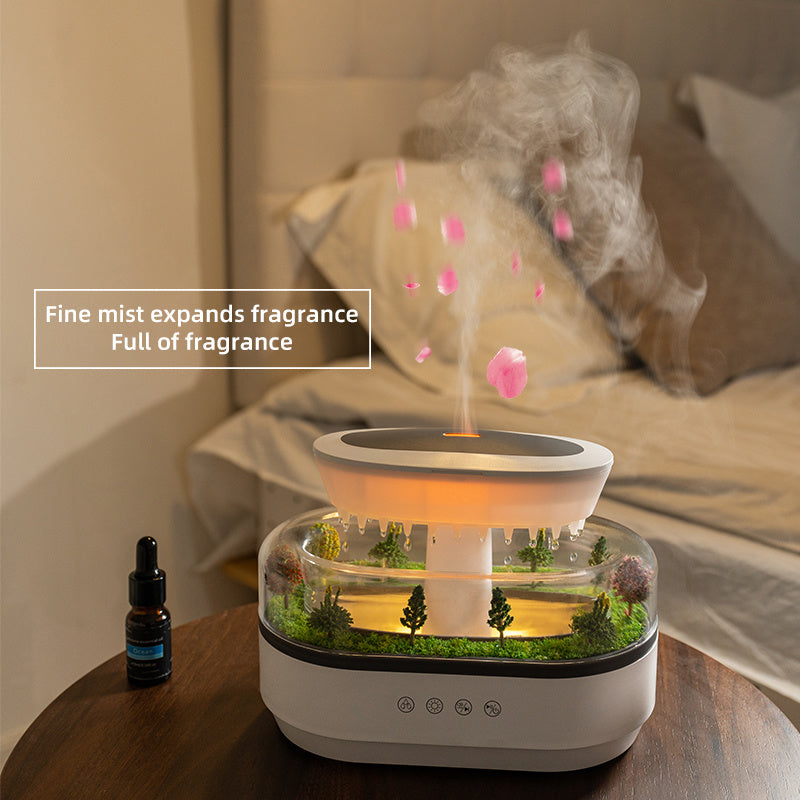 Raindrop Aromatherapy Micro Landscape Humidifier - Long-Lasting, Multiple White Noise Options, Large Capacity, Easy Top-Fill Design - Ideal for Bedrooms & Offices, Home Appliance, Gift