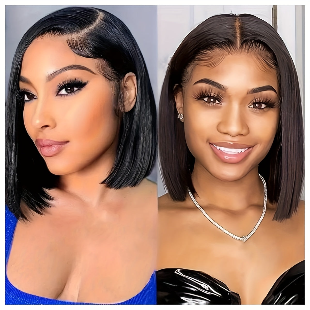 TIMOPOL Bob Wig Human Hair Glue-Free 13x4 Lace Front Wig Human Hair 10-16 "pre-drawn High Definition Clear Lace 150% Density Short Bob Wig for Women