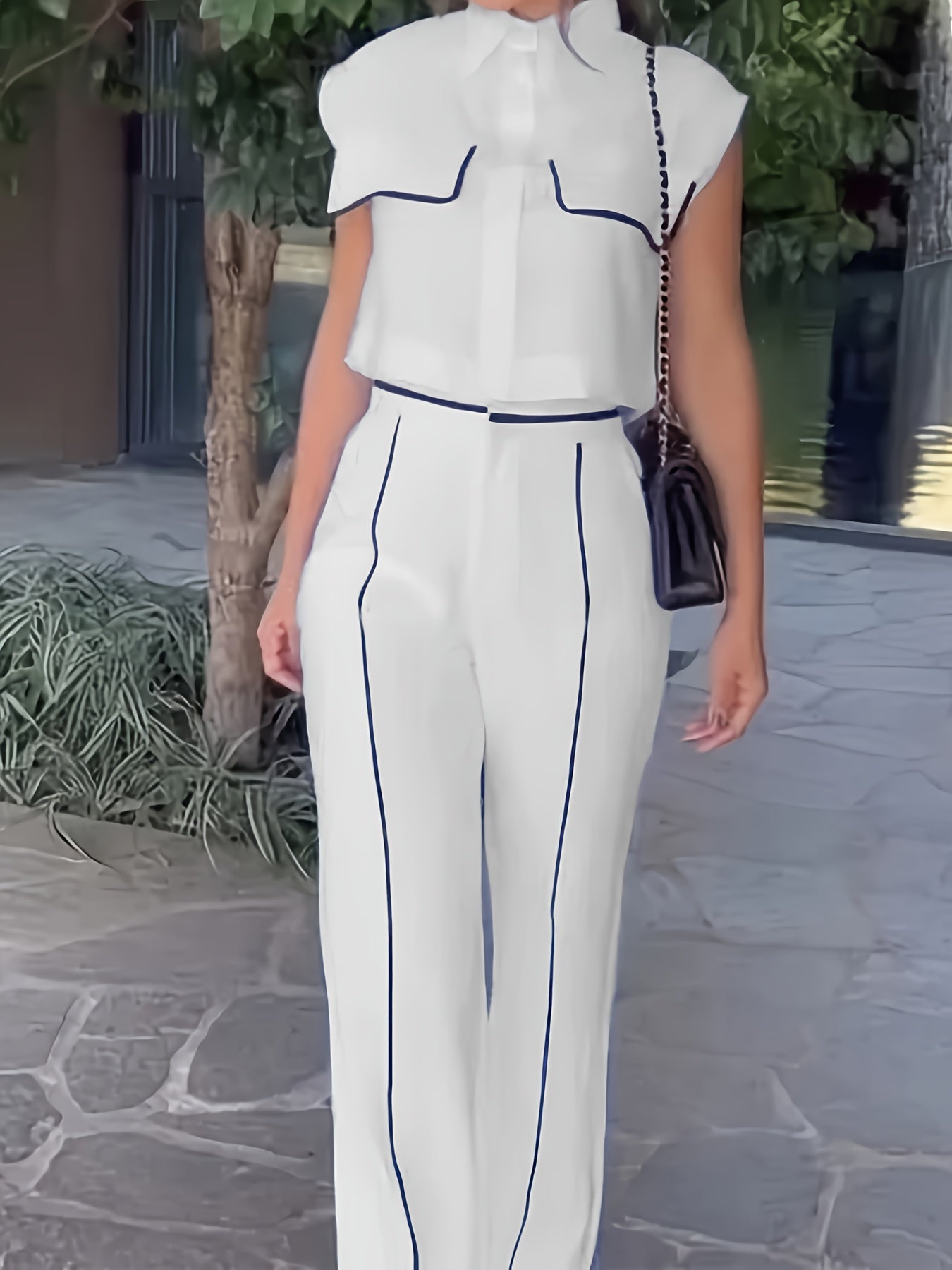 Two-piece Set of Fashion Slimming Trousers with Drawstring + Shorts and Shirt