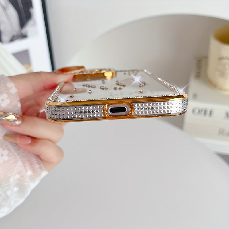 A TPU Phone Case for Women Featuring a Hollow Butterfly Design with 6D Laser Engraving And Water Diamond Plating.