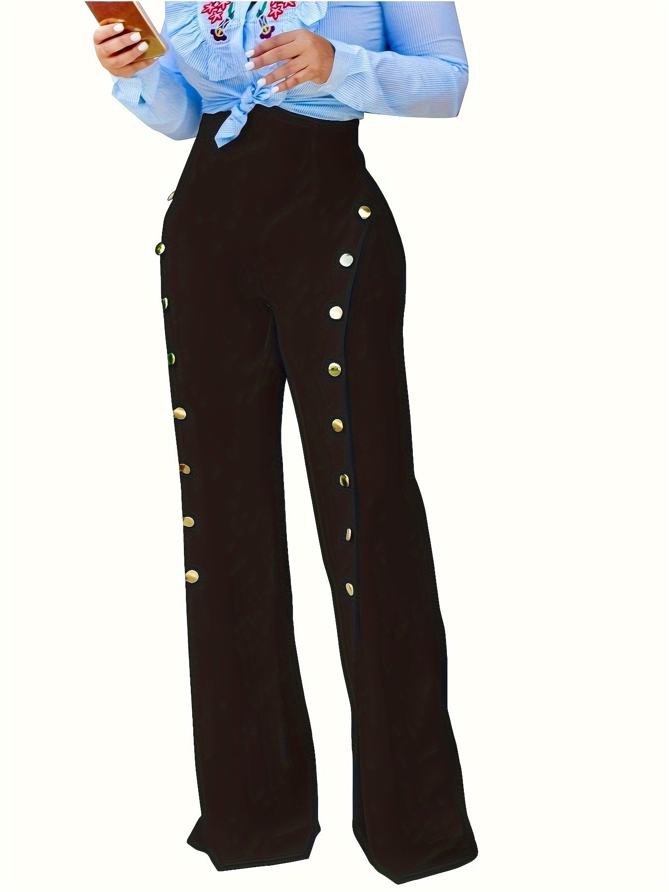 Women High Waisted Stretchy Bootcut Pull On Dress Pants For Women Casual Office Work Trousers