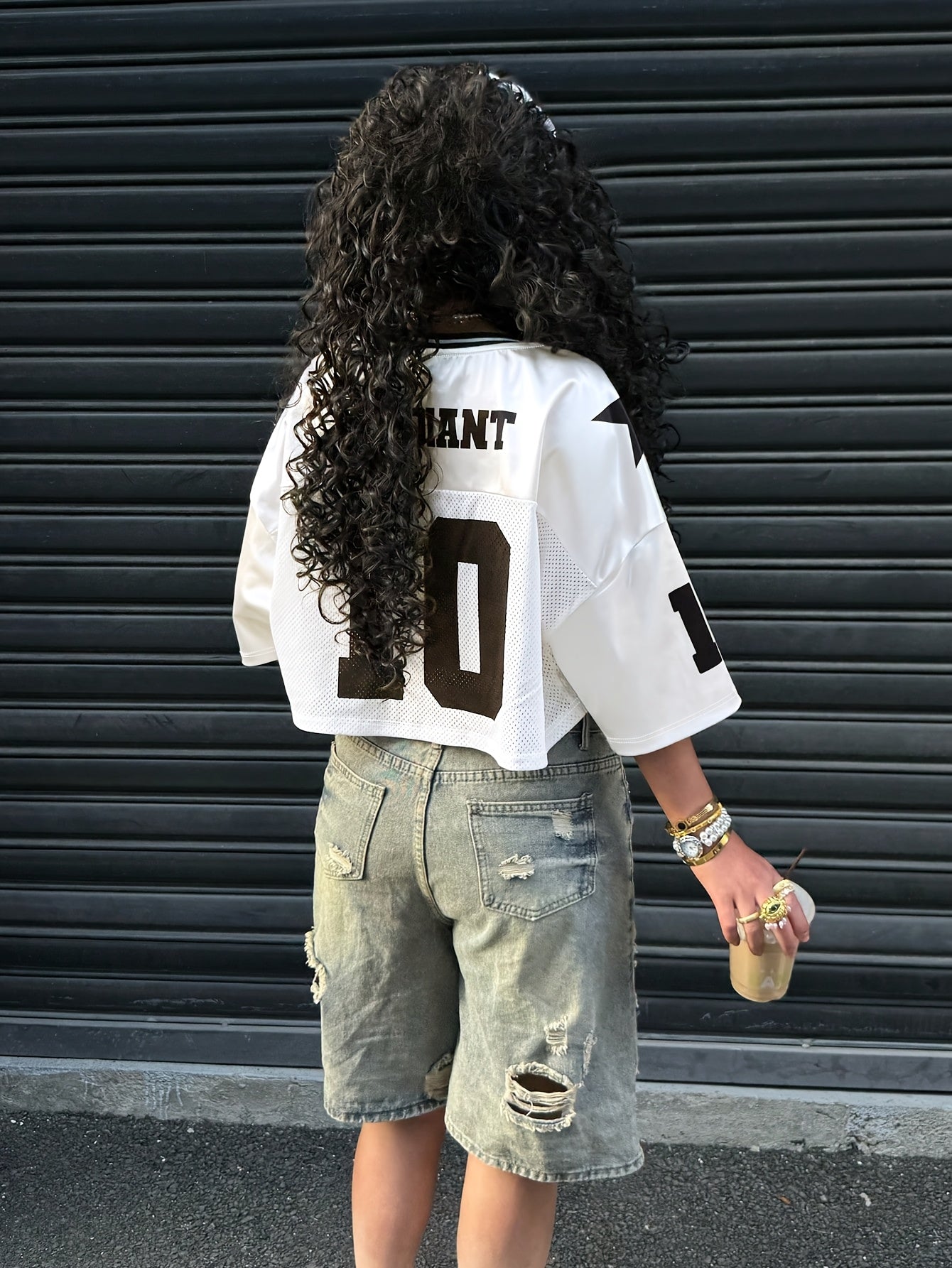 Y2K Women's Cropped Short Sleeve T-Shirt - 10 Graphic Print & 10 Lettering Design, Mid-Stretch Polyester Blend, Machine Washable, All-Season Casual Streetwear Top, Cute T Shirts