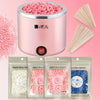 [Low Irritation] Wax Heater Kit | 200cc, 4 Packs Hair Removal Wax Beans, 20 Waxing Wooden Sticks | Low Irritation