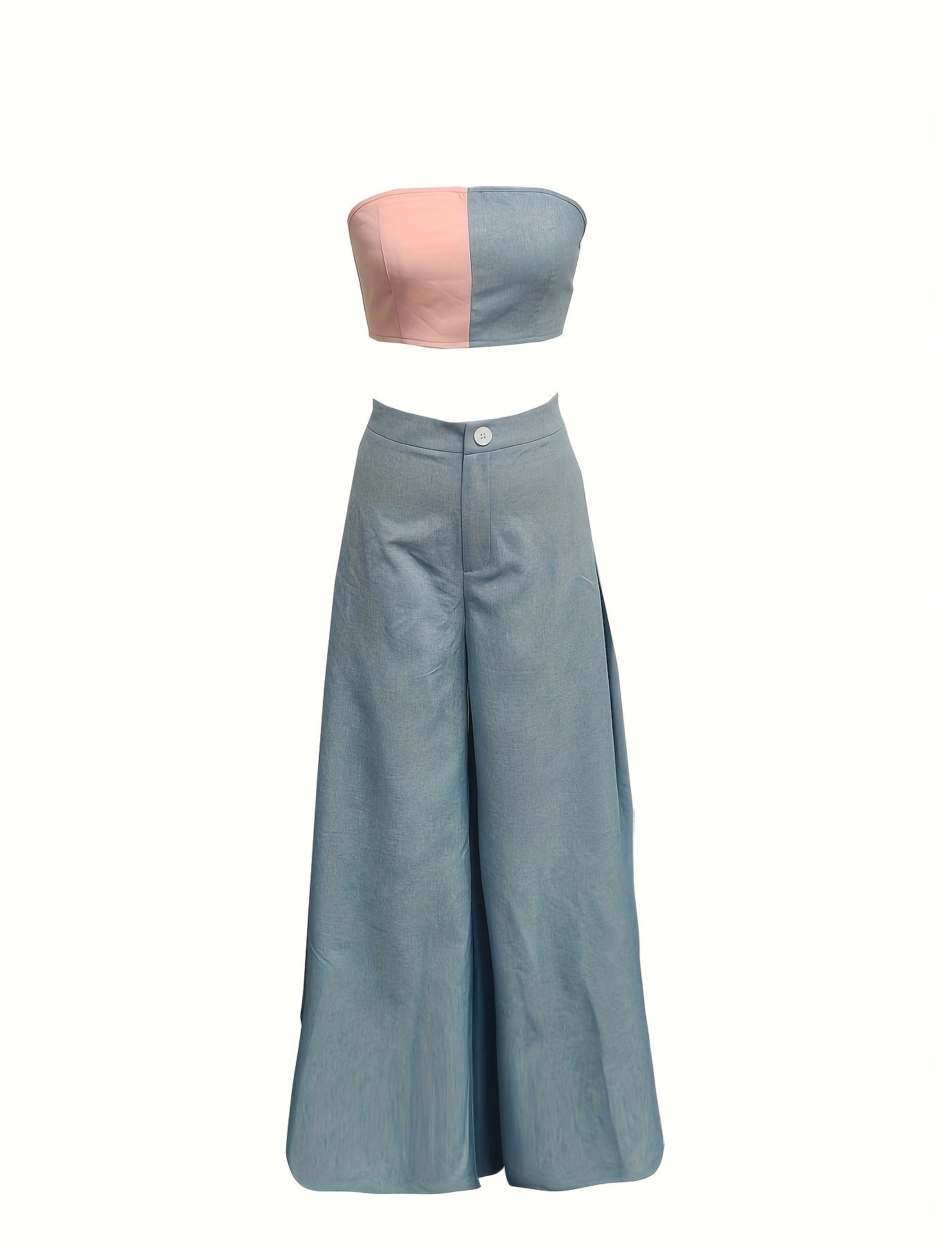 Women'S Casual Two-Piece Set, Sleeveless Patchwork Outfit