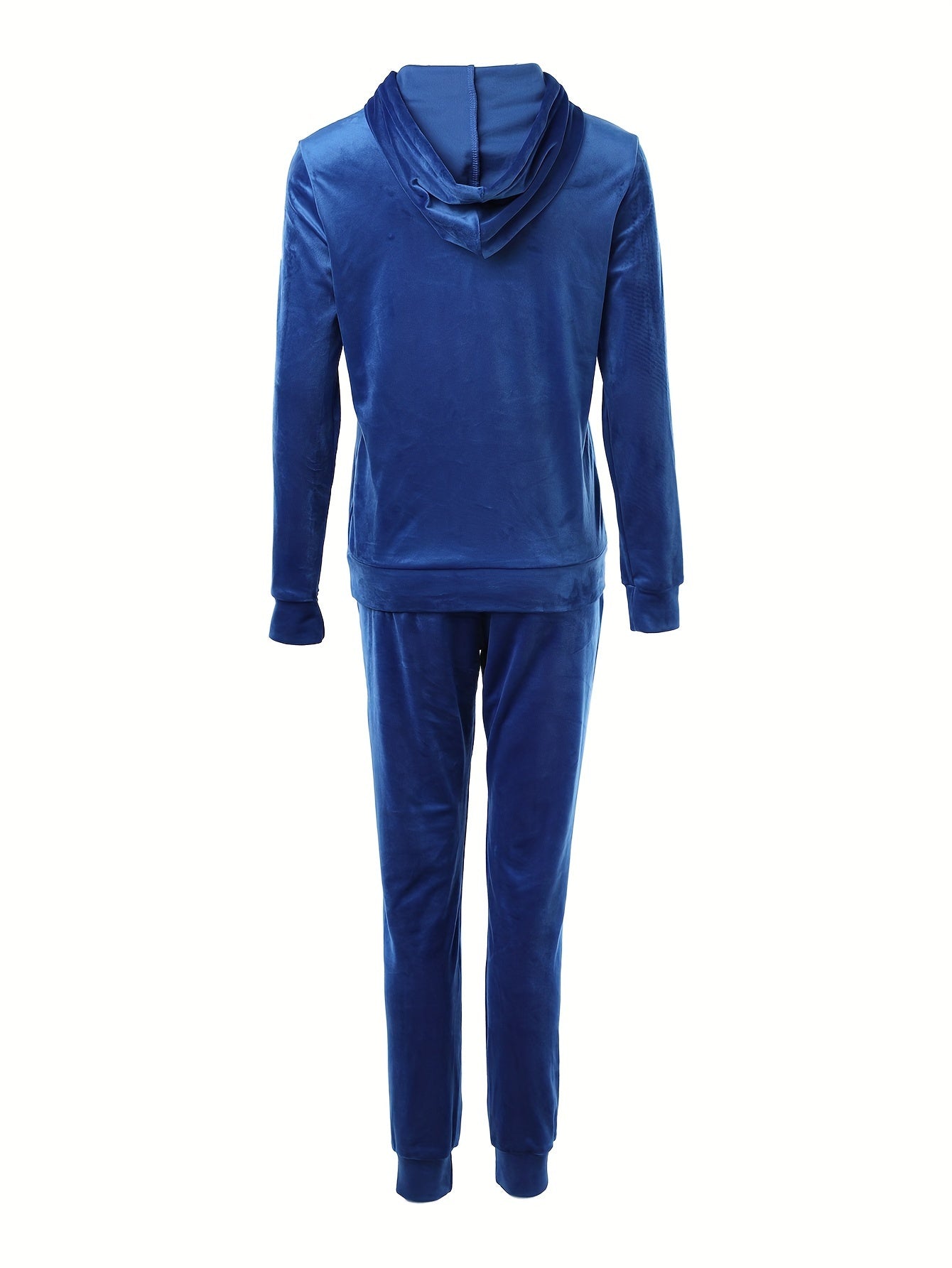 Casual Beaded Two-piece Set, Long Sleeve Pullover Hoodie & Drawstring Pants Outfits, Women's Clothing