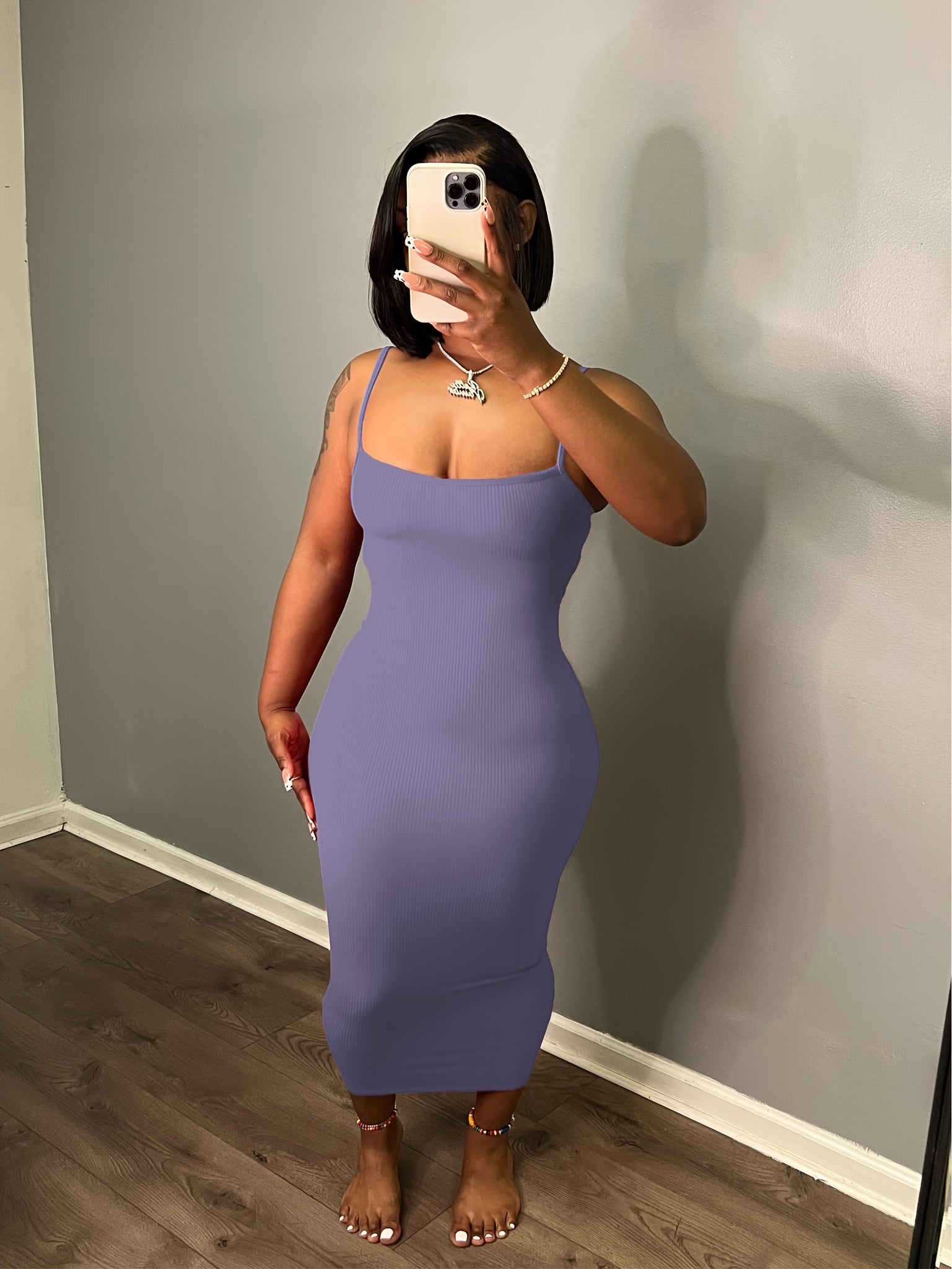 Women'S Casual Slip Dress Sleeveless Bodycon Dresses Ribbed Maxi Sundress Basic Party Club Dress
