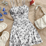 Women's New Floral Print Halter Dress Fashionable Elegant Suitable for All Seasons