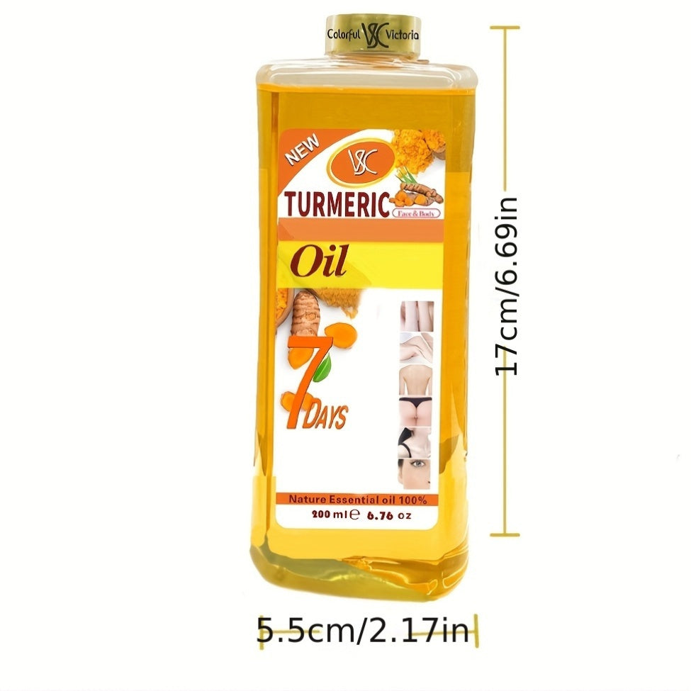 Turmeric Oil Facial & Body Massage Oil - All Light Beige Types, Glycerin-Based, Relaxation & Spa Quality, First Choice for Massage and Light Beige Care