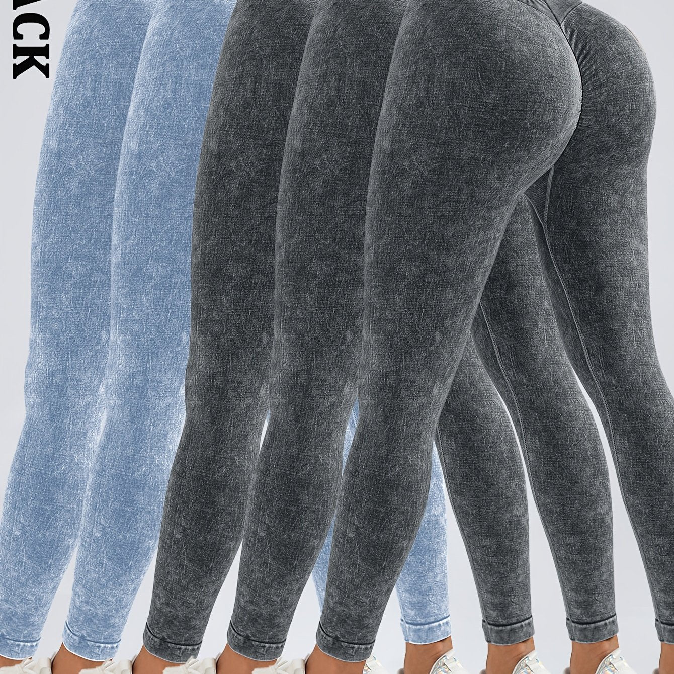5 Pack Women's Hip Lifting Seamless Sexy V Back Sports Yoga Leggings High Waisted Stretch Fitness Pants Outdoor Running Skinny Sweatpants