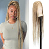 360°HD Full Lace Square Knotless Braided Wigs For Women 36 Inch Box Braid Wig With Baby Hair Blended Braided Lace Front Wig Honey Blonde With Light Blonde Ends Hand Braid Wigs