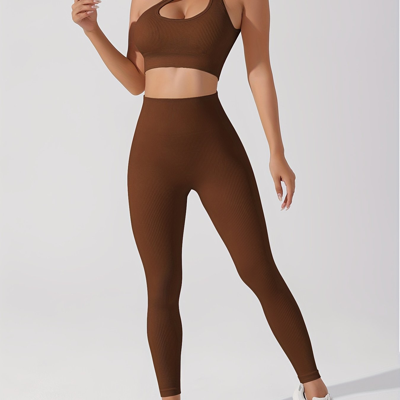 Women's 2pcs Yoga Set: Sexy One-Shoulder Sports Bra & High-Waist Butt Lifting Leggings - Stretchy, Non-See-Through Activewear - For Women - Suitable for Yoga, Fitness & Gym - Perfect Gift for Fitness Enthusiasts