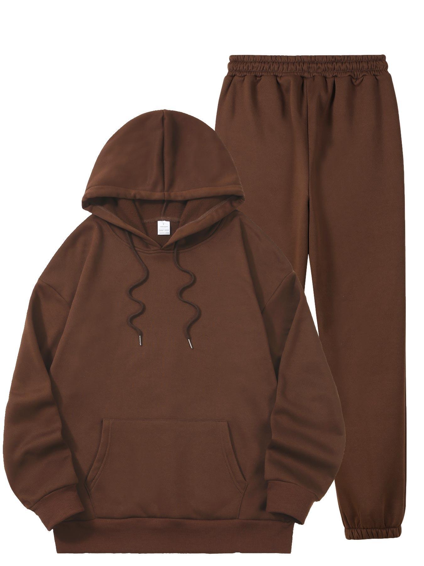 No Worries GOD Got Me Printed Women's Casual Sports Set, Sports Kangaroo Pocket Hoodie Set, Women's 2pcs Warm Set