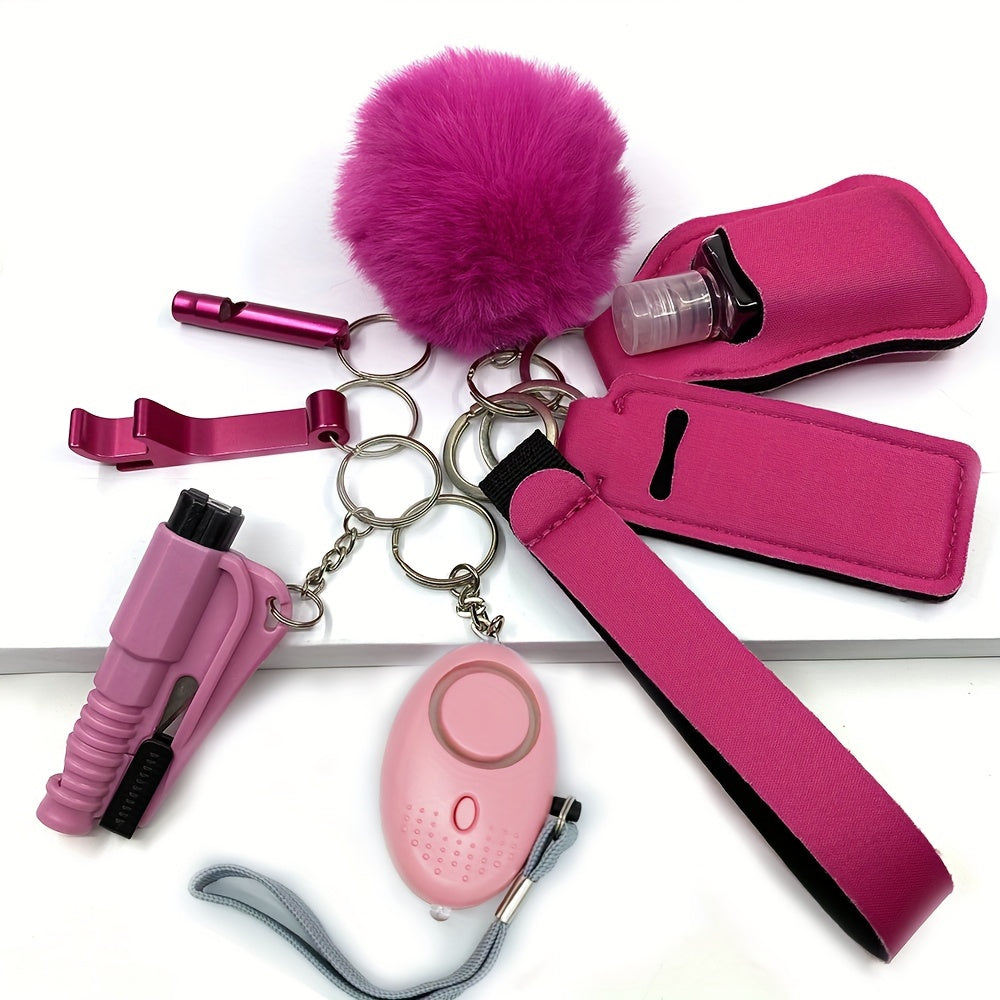 9pcs Ultimate Safety Keychain Set - Keychains with Personal Alarm, Self-Defense Security Accessories, and Stylish Design for Women's Daily Protection and Peace of Mind