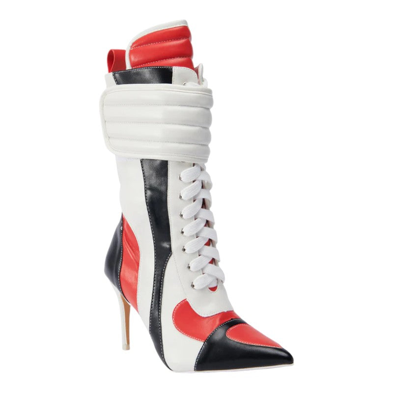 Women's Pointed Toe Heel Boots Stiletto Heels Mid-Calf Boots Zipper Boots Booties