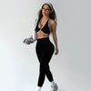 High-Quality Dopamine Two-Piece Set. Halterneck Backless Vest with Trendy Sporty Long Pants. A New Style in Women'S Wear, Simple Yet Fashionable. Comfortable And Form-Fitting, It'S Perfect for Outdoor Sports, Fitness, Yoga An