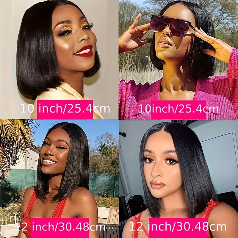 TIMOPOL Bob Wig Human Hair Glue-Free 13x4 Lace Front Wig Human Hair 10-16 "pre-drawn High Definition Clear Lace 150% Density Short Bob Wig for Women