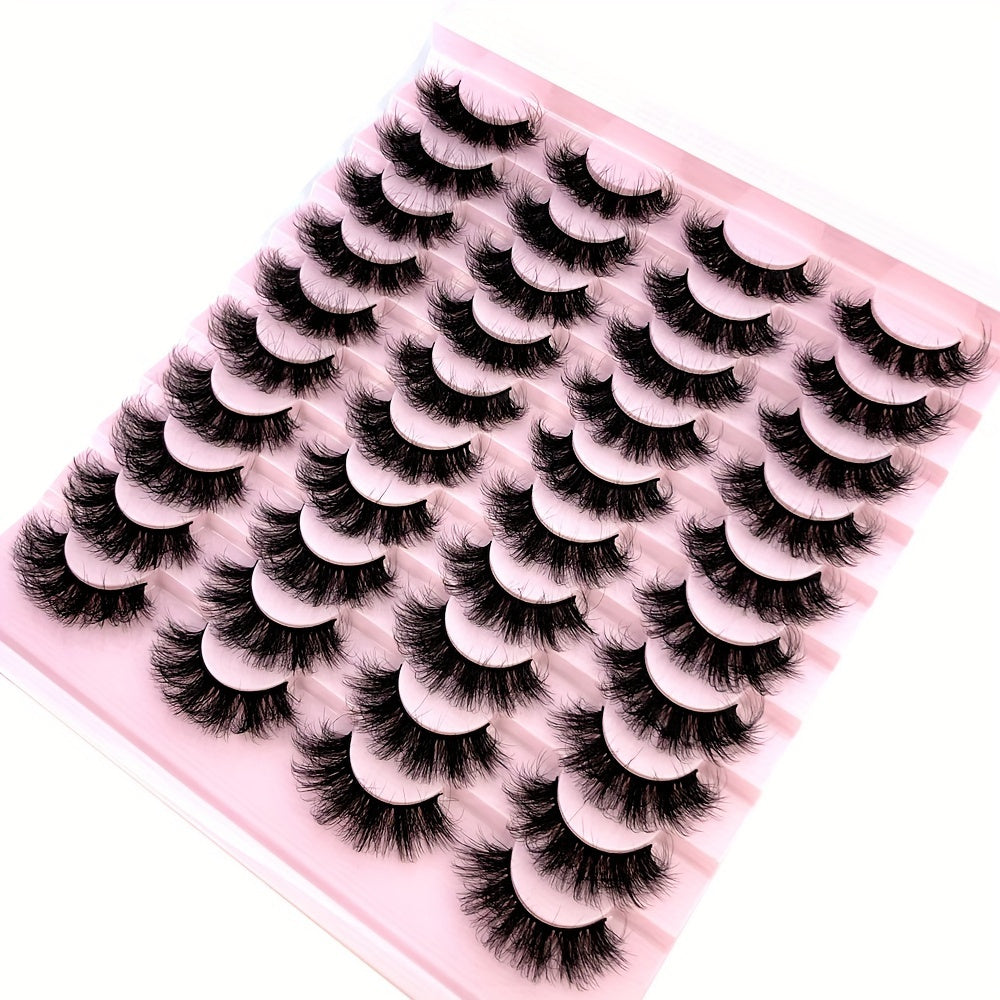 20 Pairs Handmade 3D Mink Eyelashes Set, Natural Fluffy Cat Eye Style, Reusable 0. 07mm Thickness, C/D Curl, 13-25mm Length, Beginner-Friendly False Lashes for Dramatic Makeup Looks