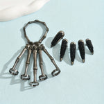 Vintage Punk Skeleton Hand Ring Set with Rhinestone-Studded Talon Nail Covers, Zinc Alloy Plated, Adjustable Halloween Jewelry, Gift & Party Accessory, Fits All Seasons