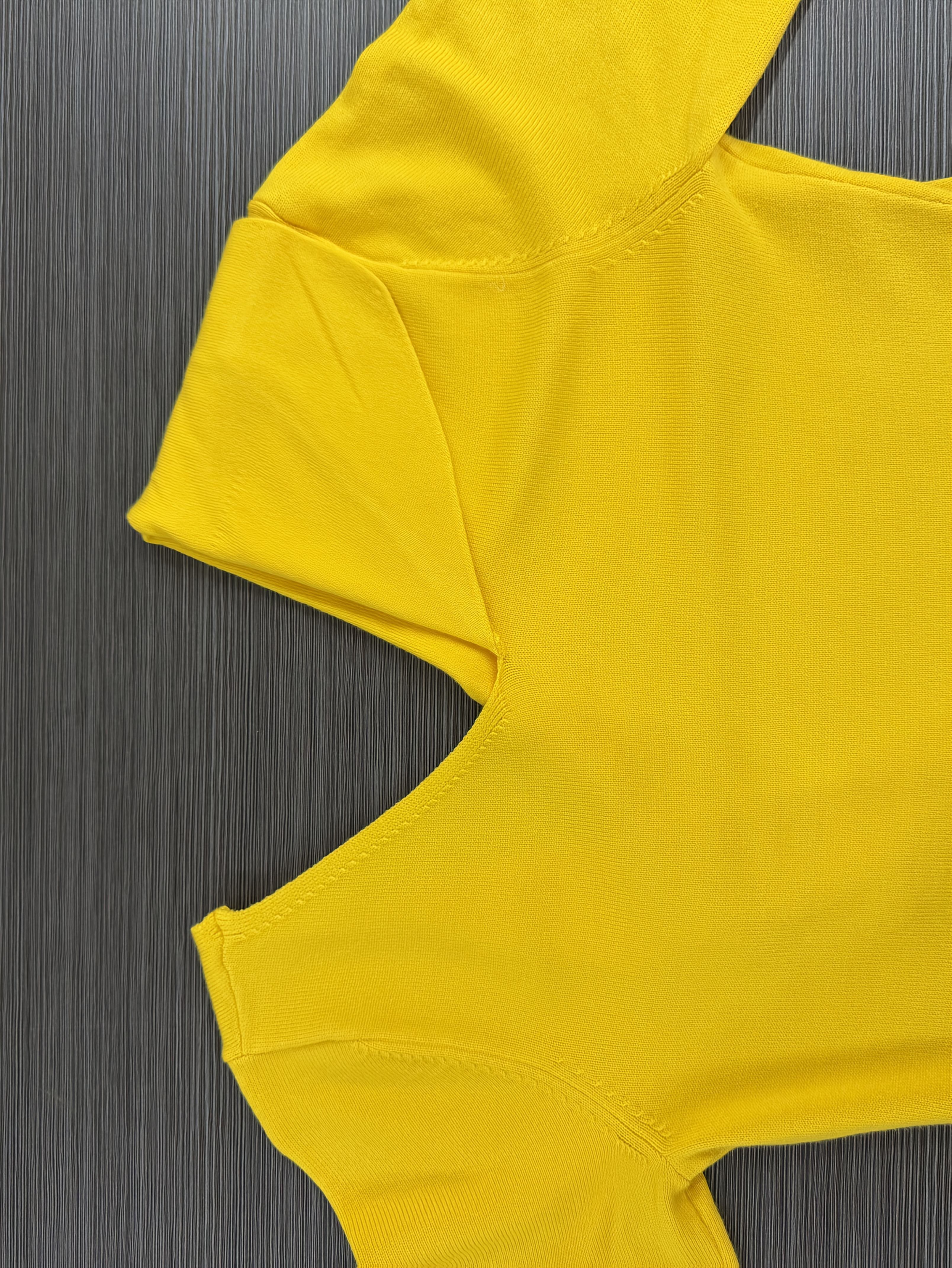 Elegant Yellow V-Neck Knit Sweater for Women - Chic Mock Neck with Button Details, Comfortable & Warm, Perfect for All Seasons
