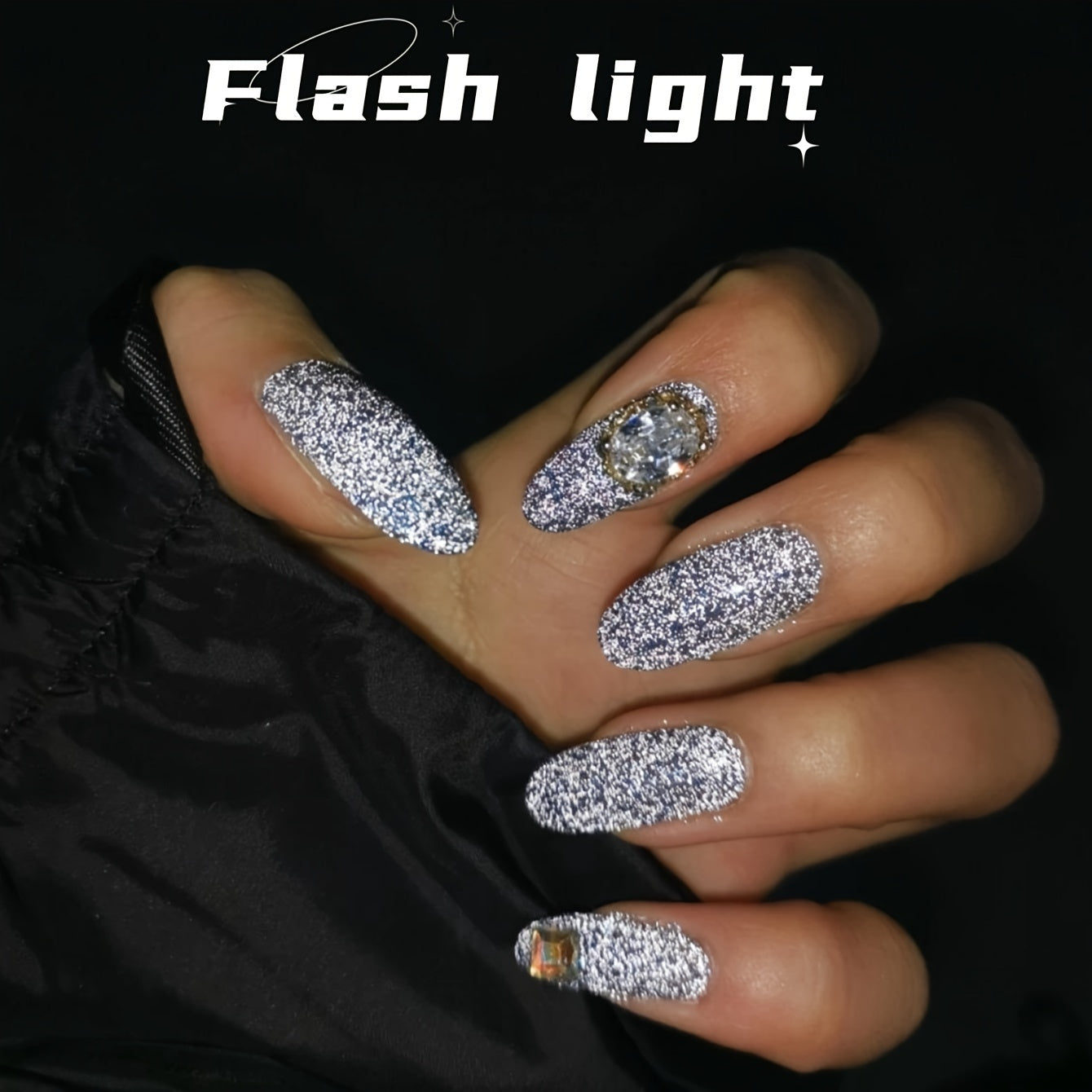 A Box of Tiny Silvery Triangular 3D Glittering Rhinestones, Perfect for Parties, Nightclubs, Music Festivals, And Vacation Nail Art Accessories.
