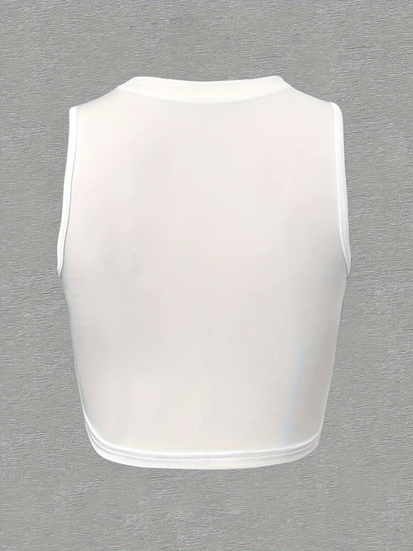 Lips Print Crew Neck Tank Top - Soft Micro Elastic Polyester Fabric, Semi-Sheer, Elegant, Customized Knit Fabric, Machine Washable - Perfect for Spring & Summer, Womens Casual Sleeveless Crop Top