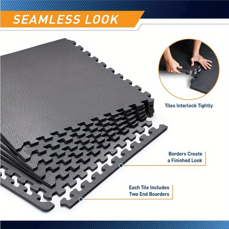 Marcy EVA Foam Interlocking Flooring Mat High Density NonSlip Tiles for Fitness Equipment Workout Cushion and Floor Protection