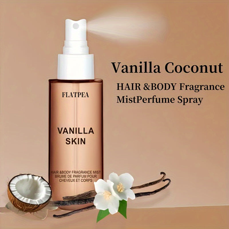 [Fresh Vanilla Perfume] Alcohol Free, Fresh Fragrance Vanilla Coconut Hair And Body Perfume Spray, 1.7oz Perfume - Very Suitable for Dating And Parties, Perfect Gift for Any Occasion, Valentine's Day Gift