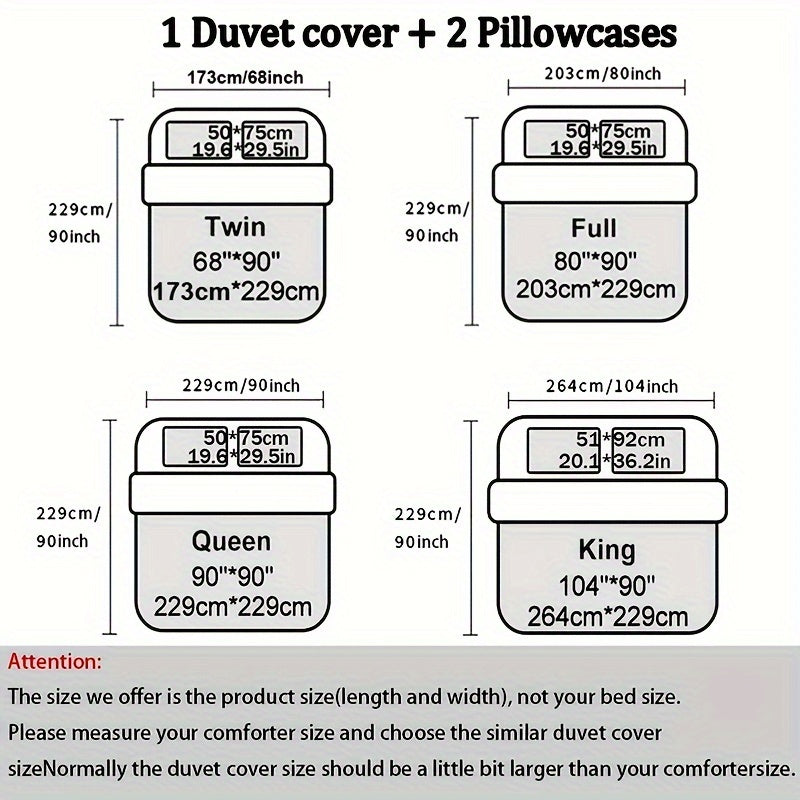 3pcs Super Soft Breathable Duvet Cover Set - High-Grade Bronzing Texture, 1 Duvet Cover + 2 Pillowcases, Ideal for All-Season Home Dormitory Use