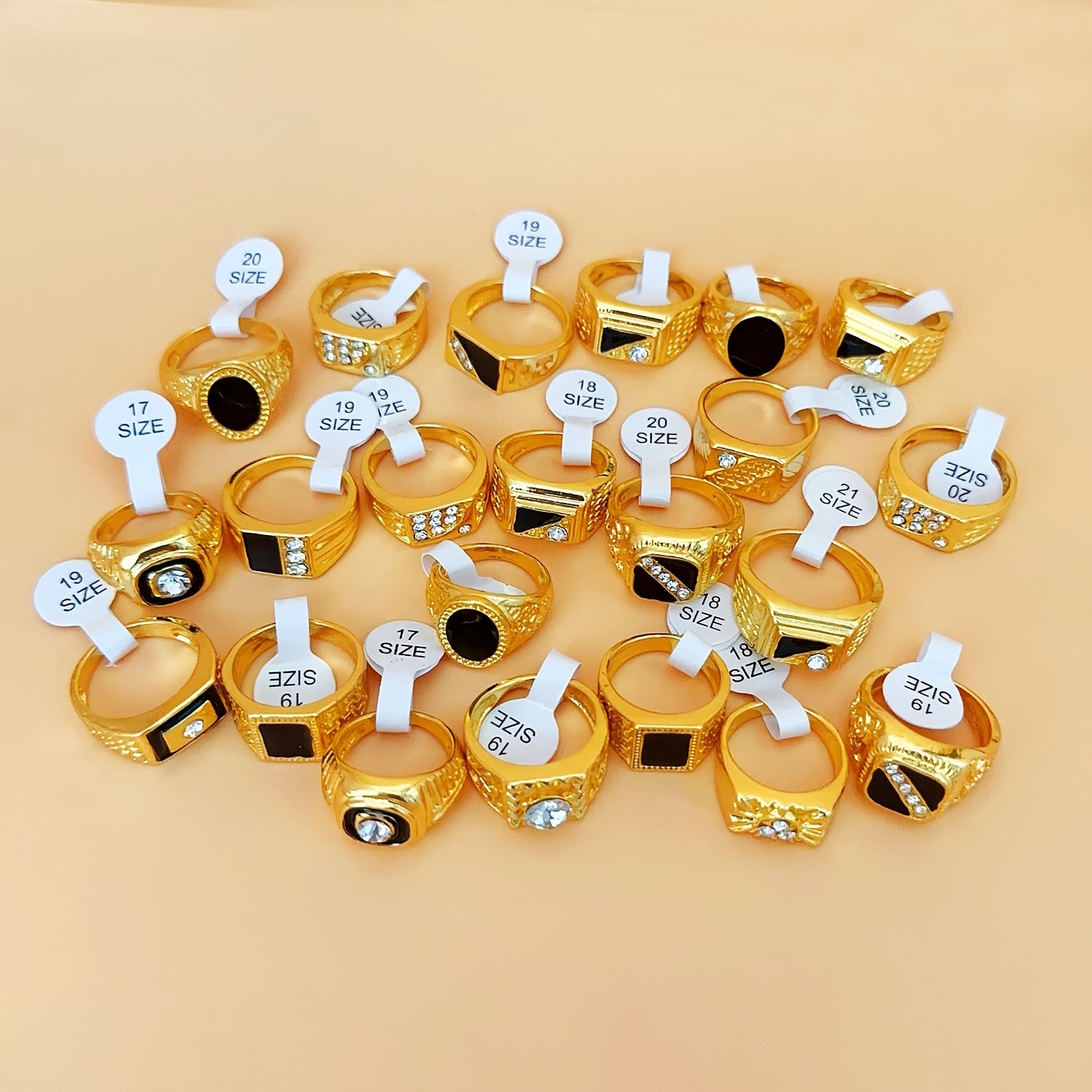 Foreign Trade Middle East Men's Golden Ring Multi-Set Mix and Match Domineering Men's Hand Accessories Night Club Party Accessories