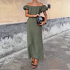 New Arrival Elegant Figure-flattering Long Dress With Short Sleeves