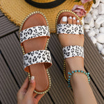 Leopard Print Flat Slippers For Women