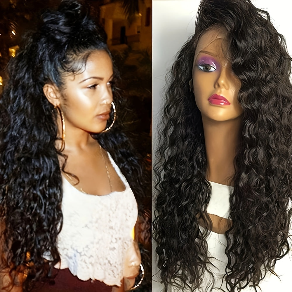13*4 Lace Front Wigs 26 Inch Long Black Hair Lace Wigs Loose Curly Hair Glueless Heat Resistant Synthetic Lace Front Wigs for Women Hair Replacement Wig for Daily & Party Use