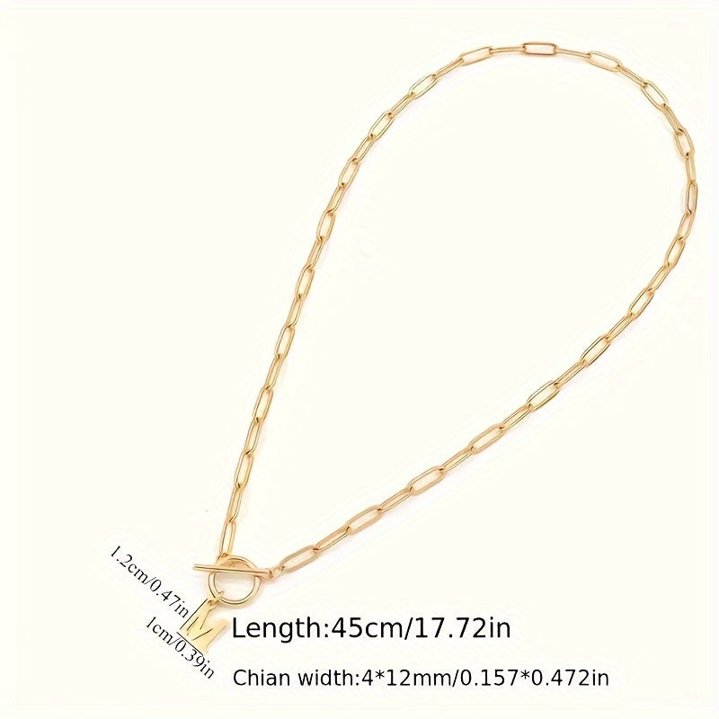 1pc of 26 Letter Necklaces with Rectangular Paperclips, Capital Initial Letters, Stainless Steel Letters, Elegant Women's Chain Necklace, a Gift for Her