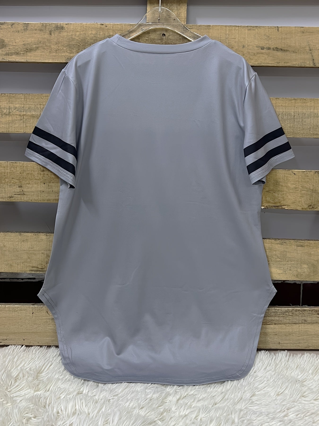Women's Casual Longline T-Shirt with Bold '99' Graphic Print - Vibrant Blue Relaxed Fit, Mid-Stretch Machine-Washable Fabric for All-Season Comfort, Cute T Shirts, Everyday Clothing, Sporty Aesthetic, Stretchy Material