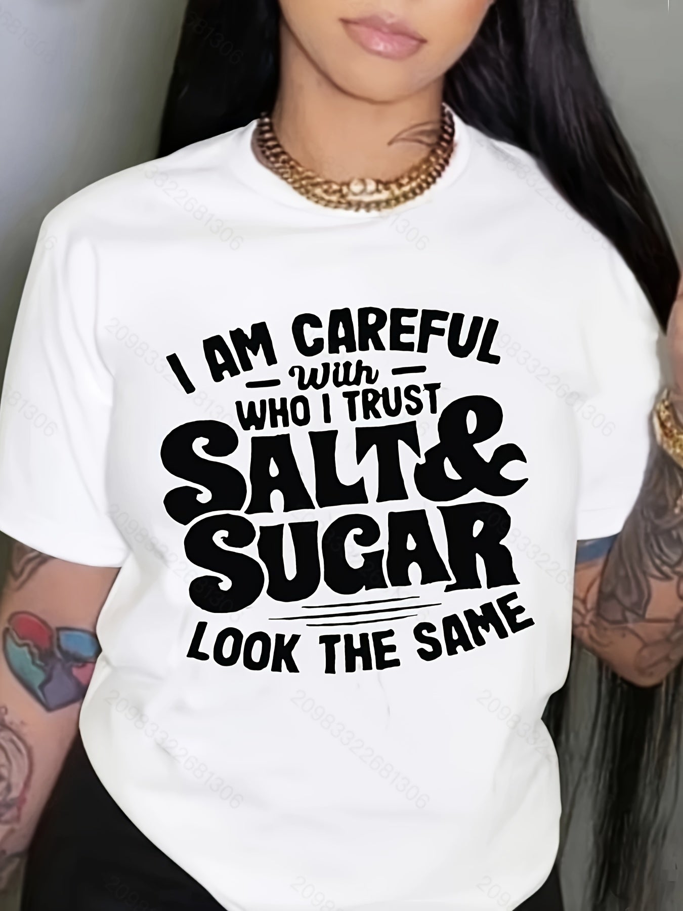 Letter Print Crew Neck T-shirt, Casual Loose Short Sleeve Summer T-Shirts Tops, Women's Clothing