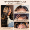 28 Inch 1B-30 Brown Ombre Human Hair Lace Front Wig with 13x4 HD Lace - Body Wave 180% Density Glueless Wig for & Men, Elegant Natural Look, Versatile Hairpiece | Sophisticated Hairstyle