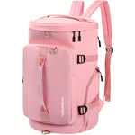 Hiking Travel Bag, Gym Bag, Sports Duffle Backpack with Shoes Compartment, Overnight Travel Weekender Bag Carry On Backpack with Side Zippered Dry Wet Separated Bag