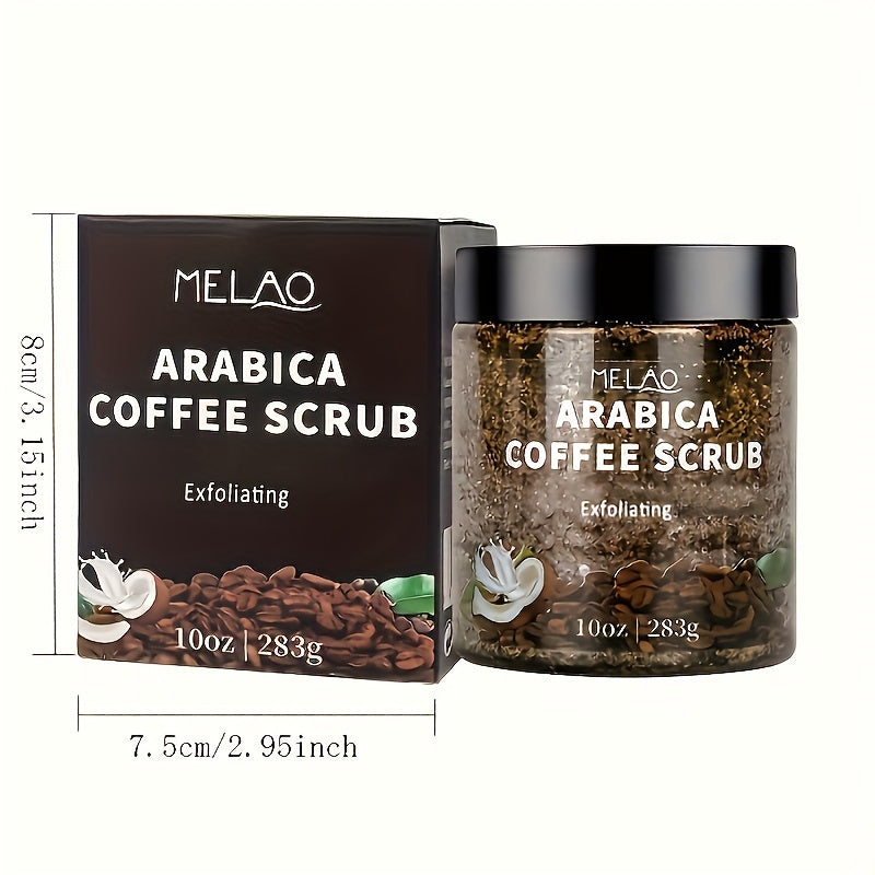 9.98oz Arabica Coffee Scrub - Exfoliating Body Scrub For Skin Care - Moisturizing And Exfoliating Body, Face, Hand, Foot Scrub With Collagen