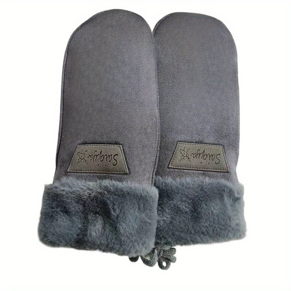 1 set of warm and thick sling gloves, cold mittens, can be used for cycling wind hanging neck bag