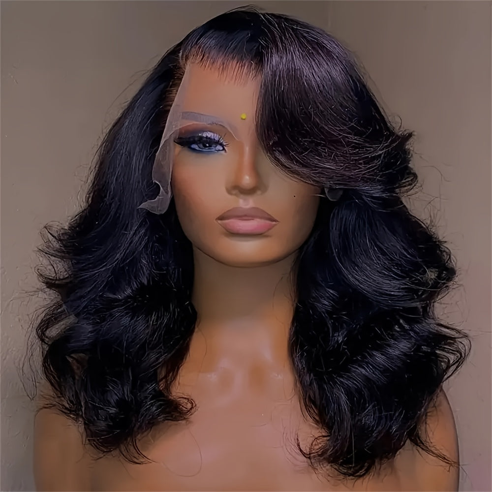 Elegant Body Wave Short Bob Wig - 13x4 Transparent Lace Front, 180% Density Brazilian Remy Human Hair Wigs for Women, Natural Look & Versatile Styling, Suitable for All Ethnicities, Short Hair Wig