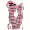 1pc Transparent acrylic Best Mom - I love you Mom Acrylic plaque, perfect Christmas, Thanksgiving and Mother's Day gifts from daughters, birthday gifts for new and single moms, family room decor, room bedside table with souve