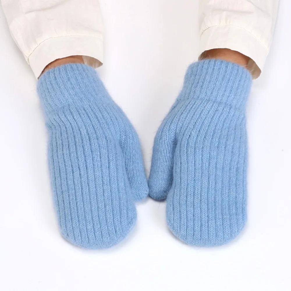3-Pack CozyWarm Women'S Knitted Mittens - Polyester & Wool Blend, Elastic Windproof Fingerless Gloves for Driving and Cycling, Warm and Cozy Outdoor Accessories